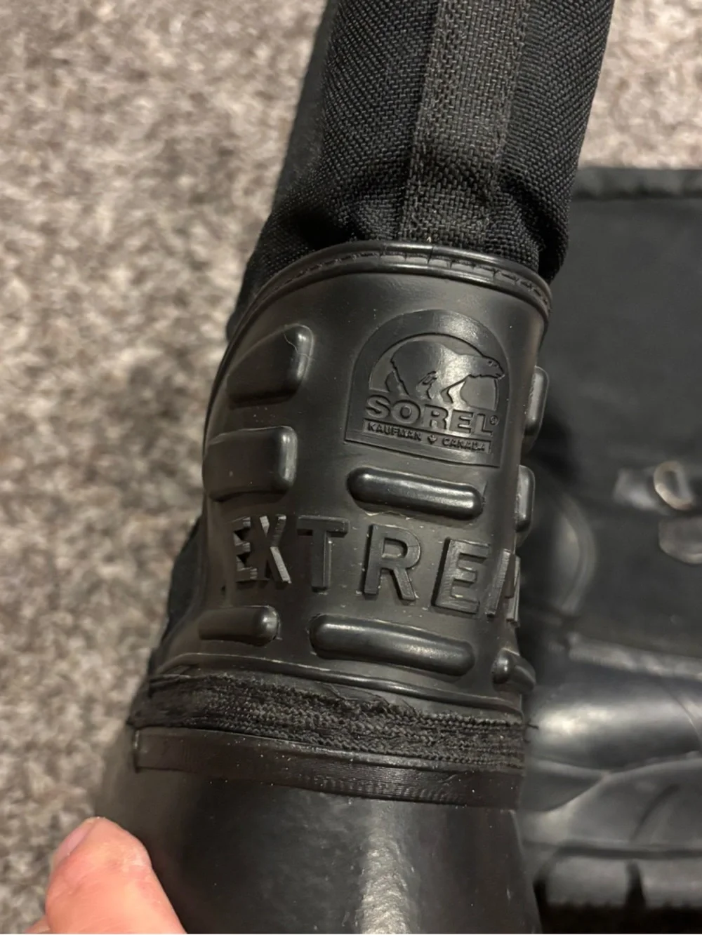 Sorel Black Logo Patch Winter Boots